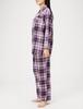 Gunze CI Comme CA Cotton Long Sleeve Viyella Brushed Size M Women's 100% Loungewear, Pants, Yarn-Dyed Fabric, Purple,