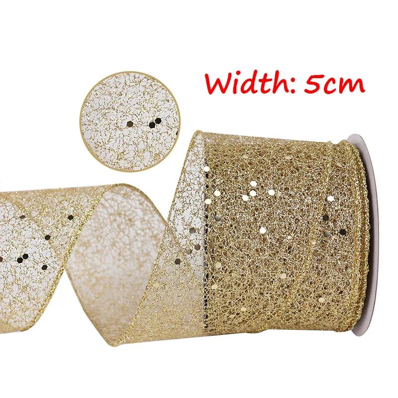 

Рождественская лента Бронзовая лента Подарочная упаковочная лента Ажурная Блестящая Золотая Серебряная Красная ленты Свадьба Рождественская елка Домашняя вечеринка Декор 2m- (1roll) золотой