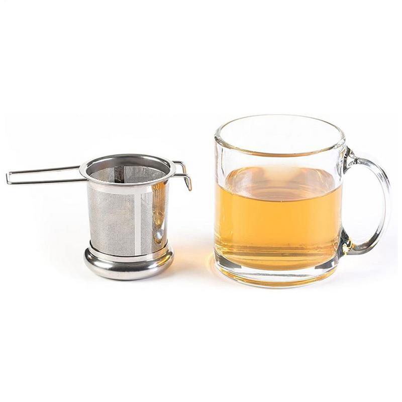 Tea Infuser Drinks Strainer With Handle Fine Mesh Tea Infuser With Lid And Handle For Camping Travel Home Workplace Cafe