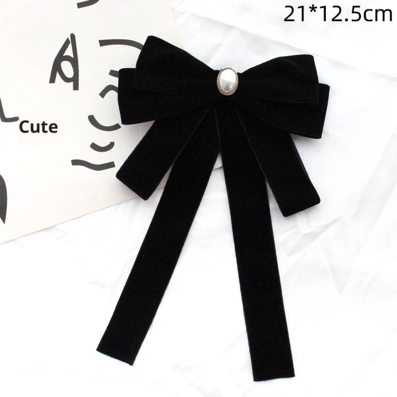 Black Bow Tie Rhinestone Bowknot Brooches For Women Shirt Collar Corsage Jewelry Clothing & Accessories