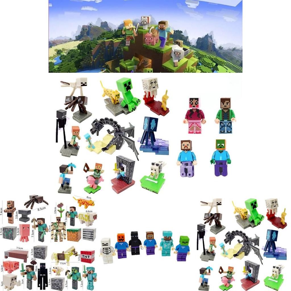 Minecraft Theme Building Blocks Cake Decoration Set For Party Supplies