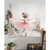 Pink Ballerina Girl Butterfly Anime Tapestry Hanging Tarot Hippie Wall Rugs Dorm Home Decor