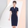 Troyman Women's Summer Double-Breasted Formal Dress