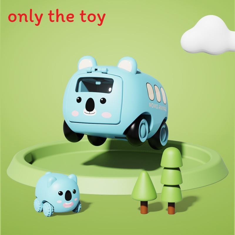 Cute Cartoon Tiger Bear Rabbit Design Inertia Catapult Bus Toys Children