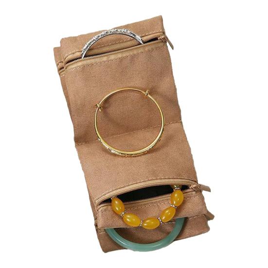 Jewelry Storage Bag Rings Earrings Bracelet Necklace Storage Pouch Foldable Zipper Closure Travel Jewelry Organizer