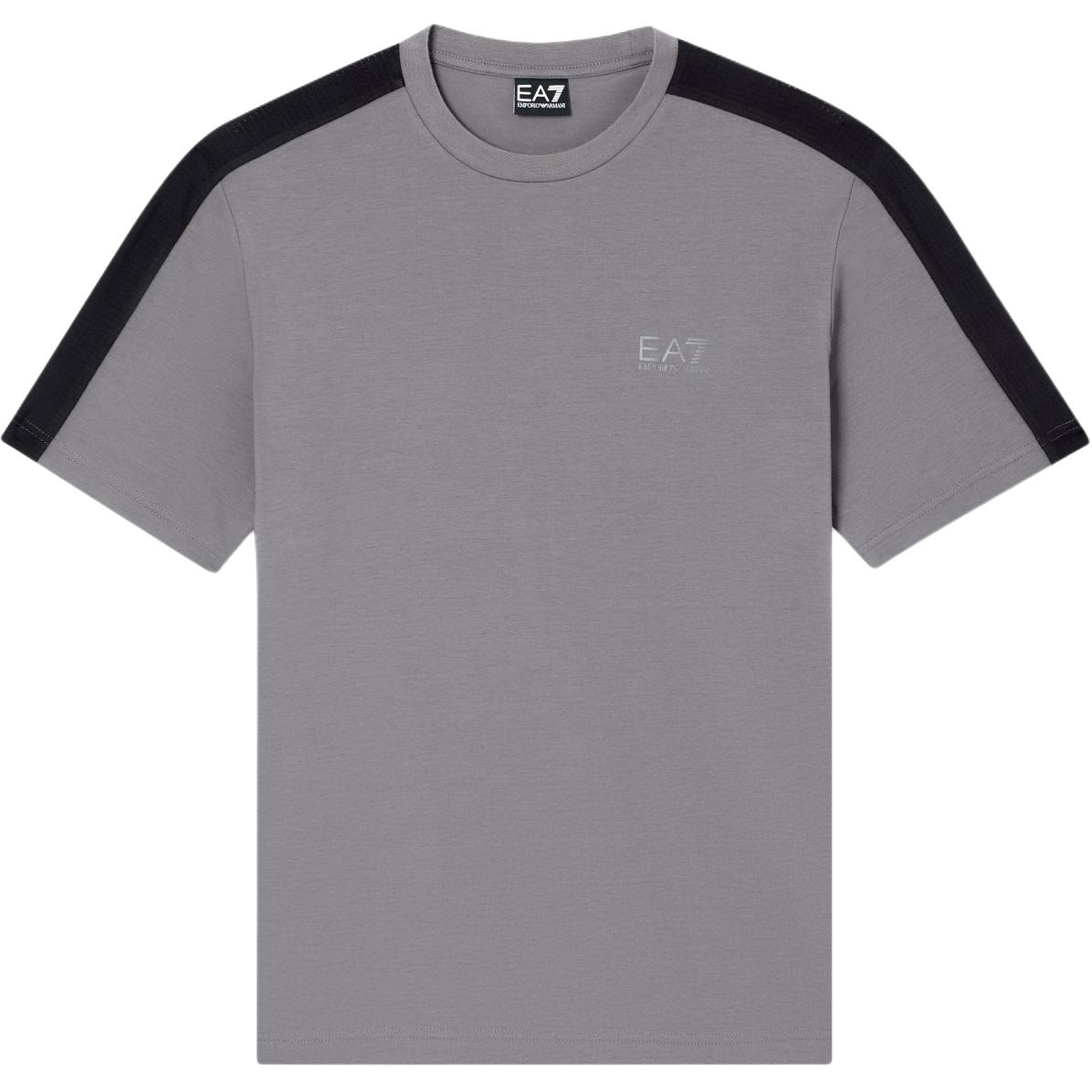 Emporio Armani EA7 Crew Neck Striped Logo Short Sleeve T-Shirt Men tops 7M001595-AF21787-U8086 S