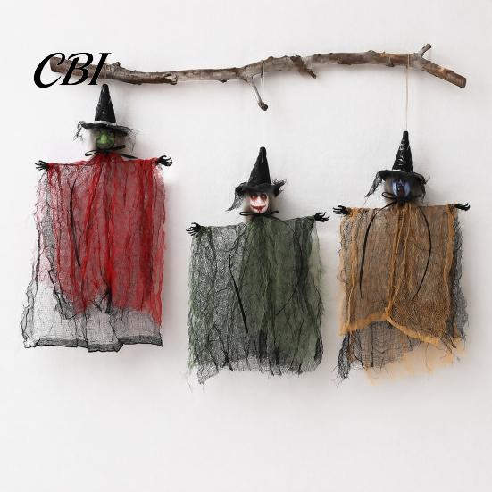Non Woven Fabric Witch Spooky Hanging Halloween Decoration, Scary Ghost Ornament Outdoor Yard Decor for Haunted House, Indoor Tree Garden Scene Layout
