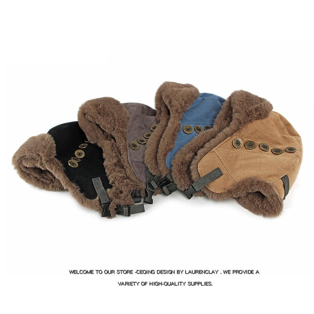 Bombermütze Herren Damen Winter Warm Kalt Mütze Imitation Kaninchen Plüsch Ohrenschutz Winddicht Skimütze