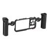 Portable Phone Cage with Dual Handles Mobile Phone Video Rig Handheld Smartphone Stabilizer Several Cold Shoe Mounts