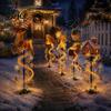 Decorative Light Stakes Solar Christmas Garden Stake Light, Cute Gingerbread House/Elf Boy/Bear Outdoor Waterproof Pathway Lighting for Yards