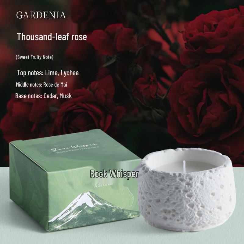 Rock Aroma Scented Candle - Indoor Long-lasting Essential Oil Fragrance with Decorative Incense Burner