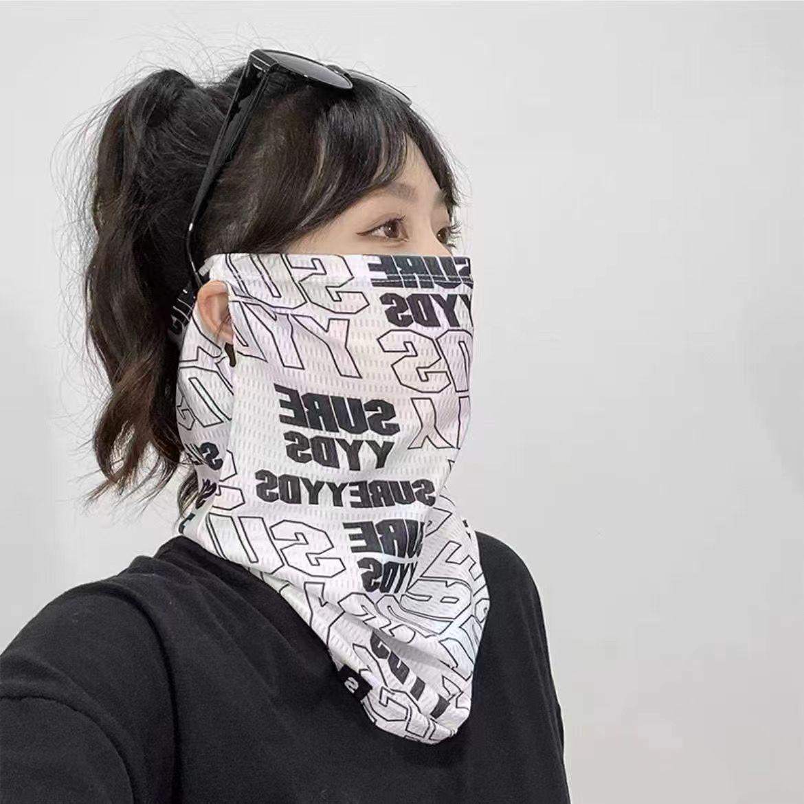 

Унисекс Велосипедный гейтор для шеи из ледяного шелка и маска для лица с петлями для ушей и защитой от солнца