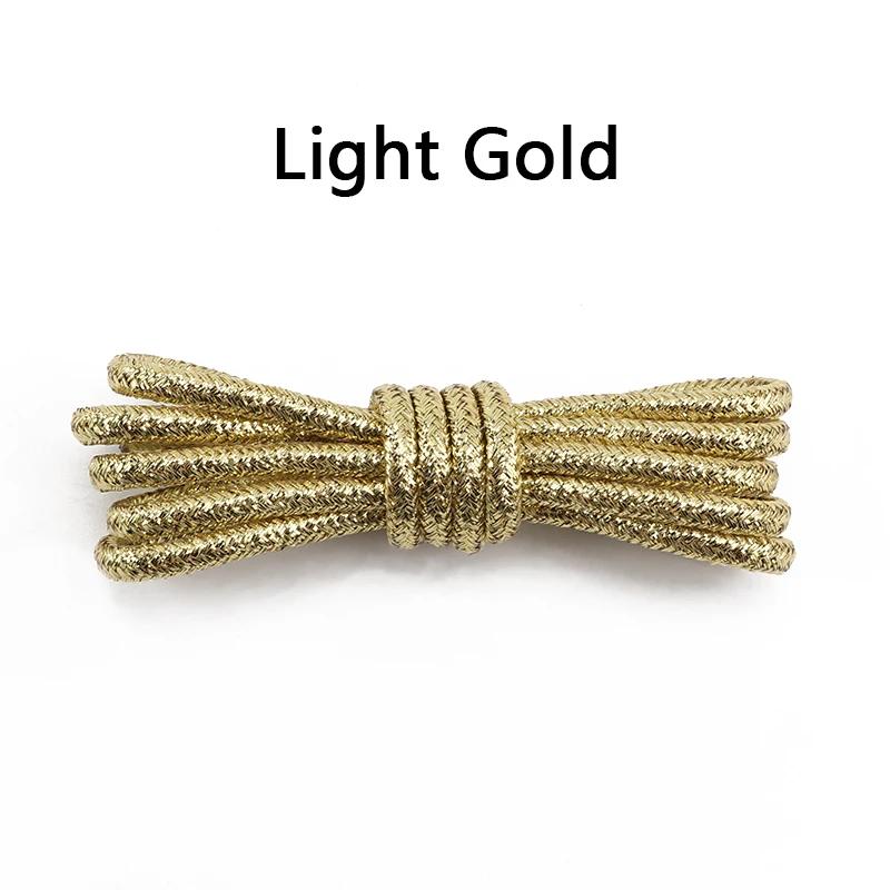 Round Glitter Shoelaces of Sneaker Trendy Bright White Colorful Lurex Shoelaces White Casual Sports Leather Running Shoes Laces