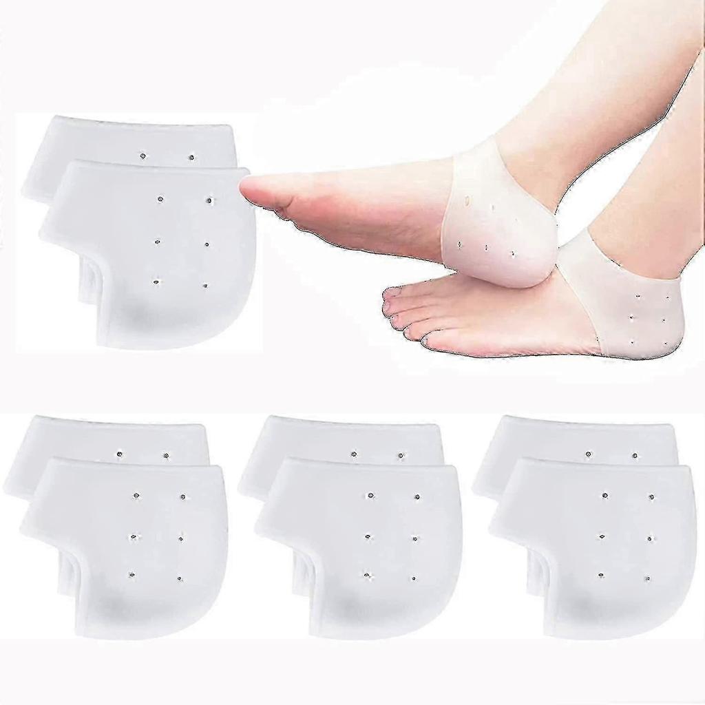 10 Pairs Silicone Heel Protectors, Silicone Heel Socks For Heel Spurs, Plantar Fasciitis, For Heel Pain Relief, Dry Cracked Heel - JV