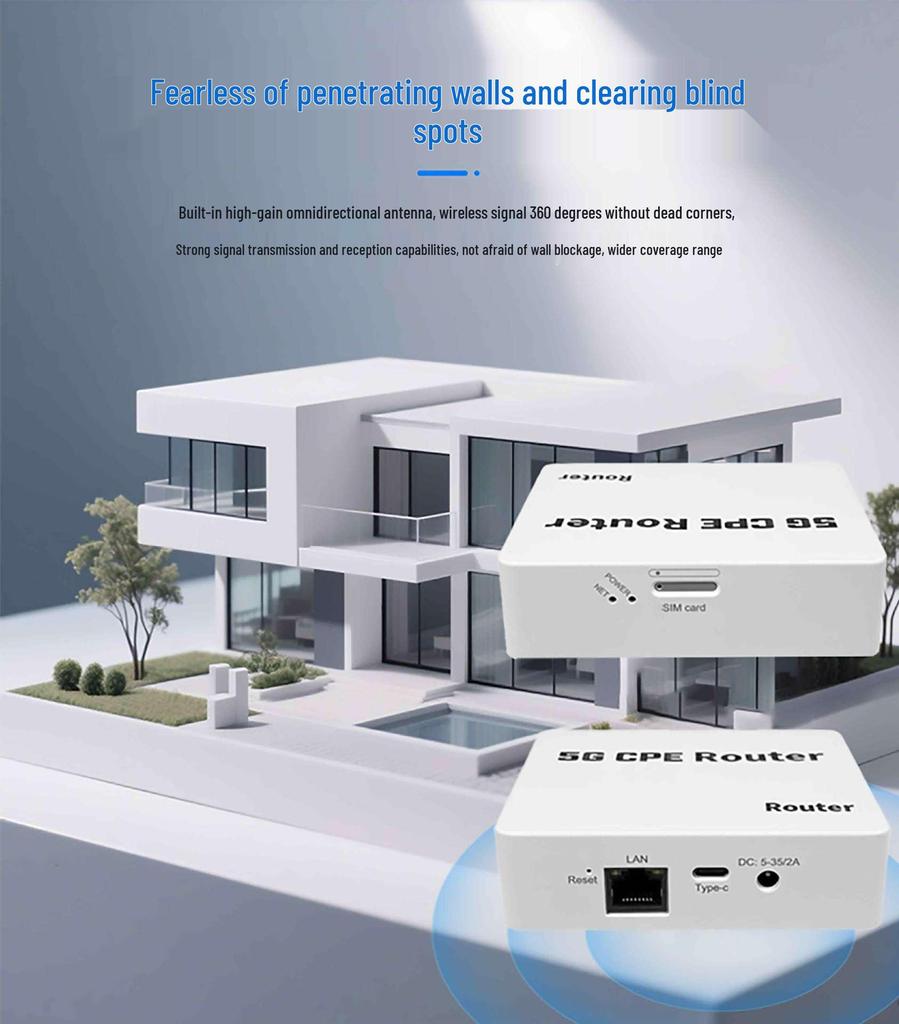 High-Speed 5G Home Router with Qualcomm X55, Plug-and-Play, All-Network Compatible, Web Page Support