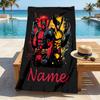 Custom Name Wolverine Deadpool Stylish Digital Printing Beach Towel Quick‑Drying Absorbent Blanket for Beach Pool Gym Travel