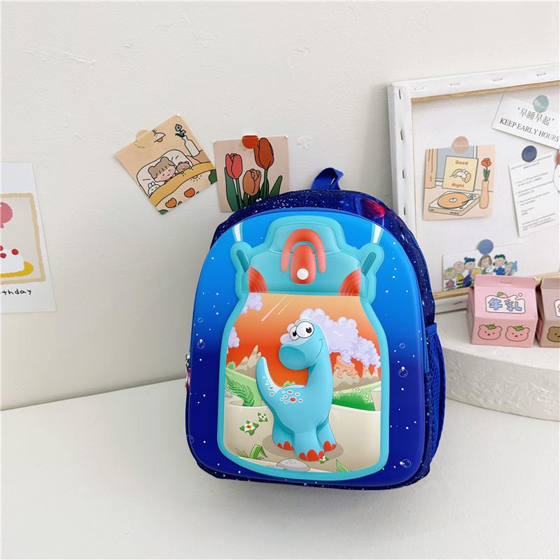 Cute And Practical Dinosaur Backpack For Preschoolers Age 2 To 5 Fun Animal Pattern And Colors синий