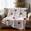Red Chili Pepper Cartoon Anime Print Flannel Blanket Soft Warm Throw for Kids Bedroom Sofa Christmas Office Car