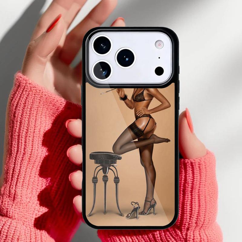 Pin Up Girl Phone Case for iPhone 17 Air 16e 15 14 13 Pro Max Back Cover for 12 11 Pro Coque