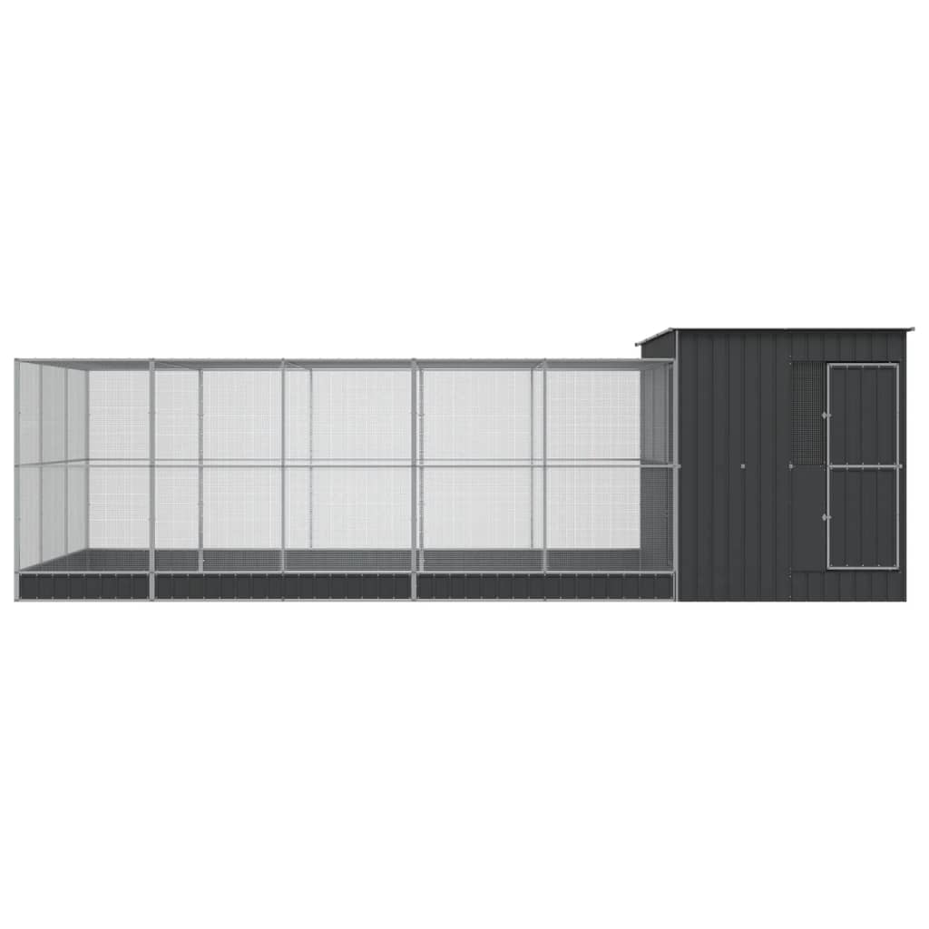 Vidaxl Volière met Uitbreiding, Zilver, 704X303X216 Cm, Staal
