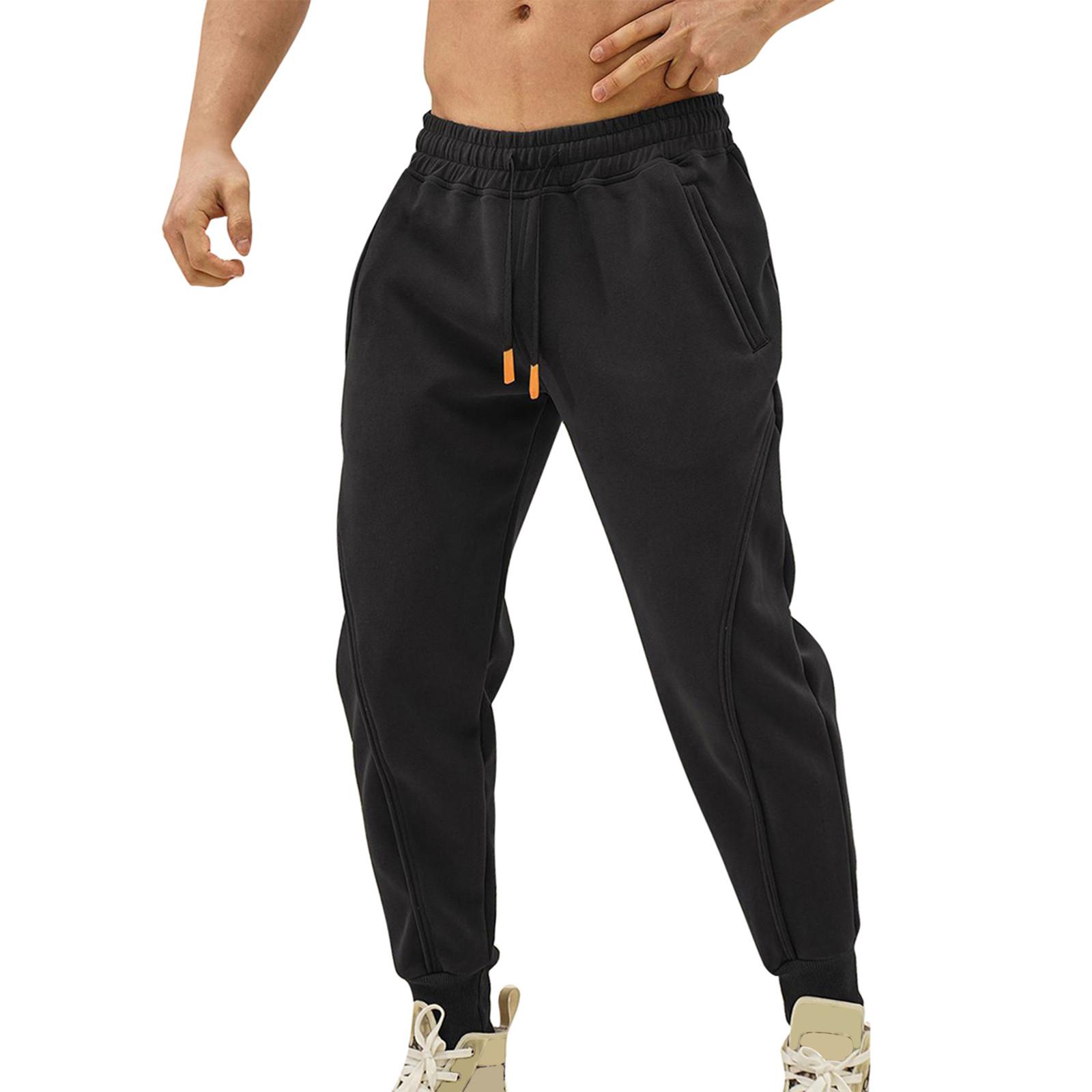 

Повседневные спортивные брюки, мужские свободные леггинсы с длинными вставками, тренировочные брюки для бега и фитнеса L чёрный
