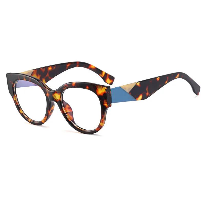 92161 Trendy Cat Eye Prescription Glasses With Large Frames And Colorful Legs For Women Diopters Minus -1.0 -1.5 -2.0 To -6.0