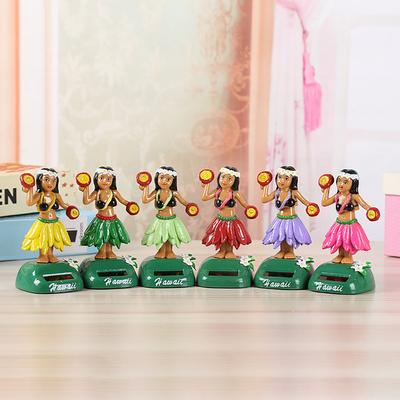 Solar Powered Dancing Decoration Hu&la Girl Shaking Head Doll Dashboard Hawaiian Hu&la Girl For Car Dashboard Office Home