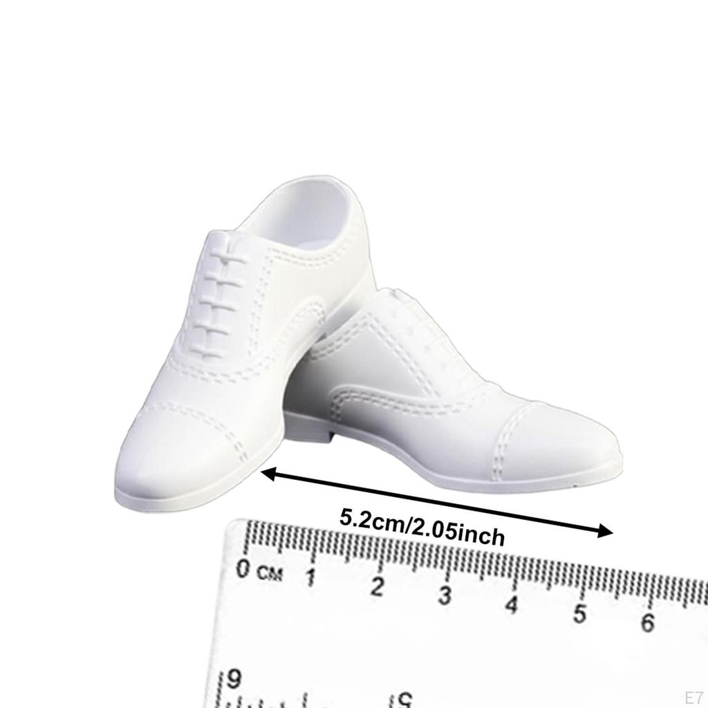 1/6 Doll Shoes Men's Shoes, Decorative, Wearable, Mini, Toy Model Dress up Miniature for 12