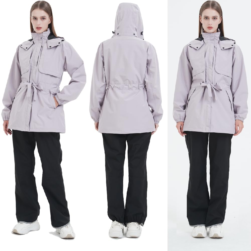 TopKylin Raincoat Waterproof and Made of Stretch and Perfect for and Outdoor Activities Women's Set, Warm, Material, Breathable, Lightweight,