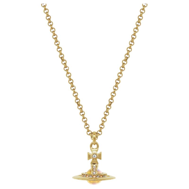 Vivienne Westwood Saturn Ring Pattern Design Brass Necklace Women s Gold 63020098-02R995 золотой