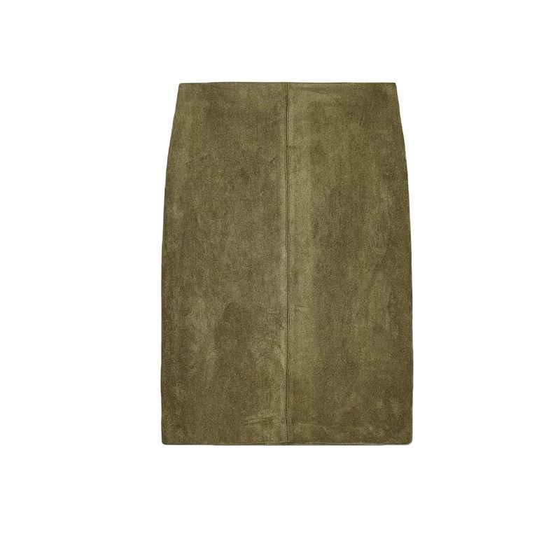 Spring New Suede Texture Mid Waist Midi Dress 4344156 Pilot Jacket Outwear 4344155