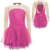 Girls Figure Skating Costume Lyrical Ballet Dance Cutout Back Dress Glittery Rhinestones Modern Lyrical Dancewear