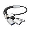 USB 2.0 Power Splitter Cable 1 Male To 2 Female Adapter with USB C for Charging and Data Sync For Laptop Computer