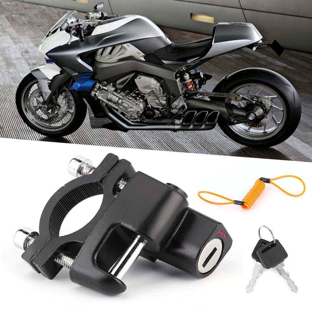 AntiTheft Universal Motorcycles Helmet Lock MultiFunctional Waterproof Fixed Lock Reminder Cable Kit with Bracket