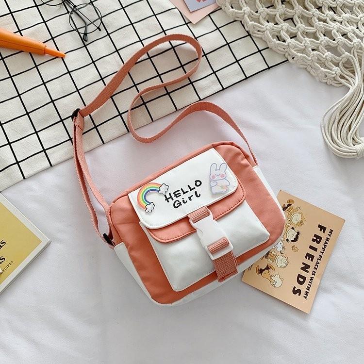 

Adorable Canvas Bag For Women Stylish Shoulder Bag With Floral Elements In Yellow And Blue рожевий