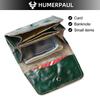 HUMERPAUL Ladies wallet first layer cowhide solid color convenient retro style short coin purse credit card storage leather solid color card case