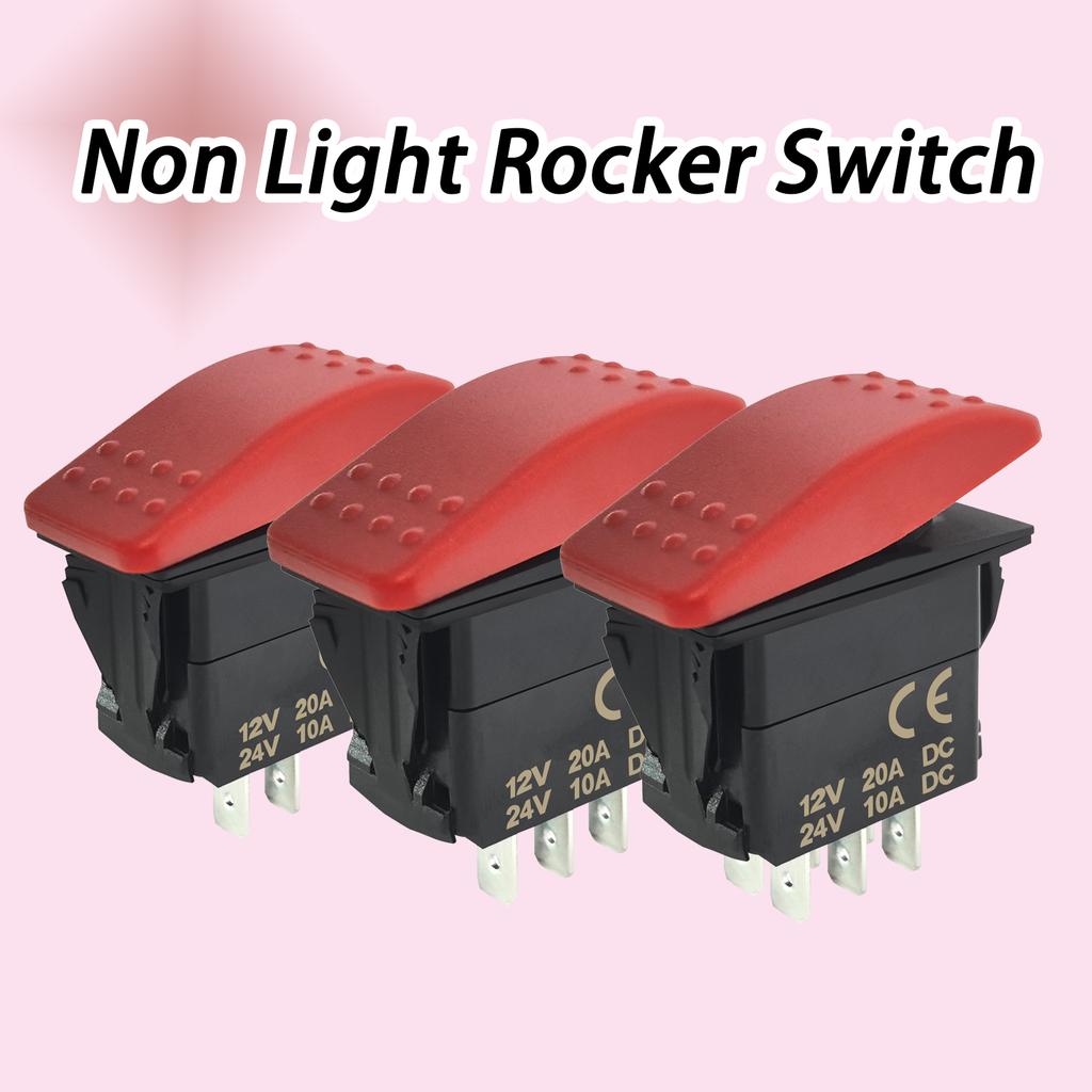 Non Light 2/3/6Pin SPST/SPDT/DPDT 12V 20A Rocker Switch No Light Pollution Waterproof IP66 for Car Boat Truck Yacht Motorcycle