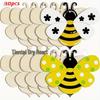 Unfinished Wooden Bee Pendant for Kids' DIY Christmas Crafts