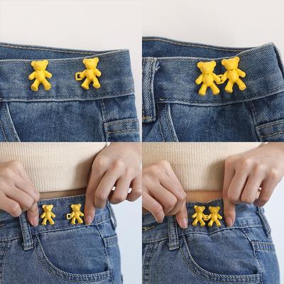 Orso in lega di zinco Fibbie per jeans Pantaloni jeans Fibbia per riduzione della vita Jeans utili Strumenti per la vita Pantaloni Accessori