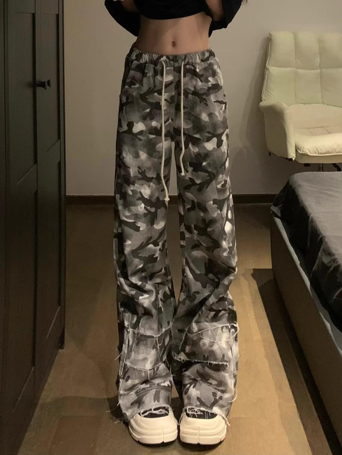 

Унісекс Ретро Камуфляжні Штани Парашутиста - Вільний Крій, Вуличні Штани на Кулісці S (Recommended 80-100 jin)