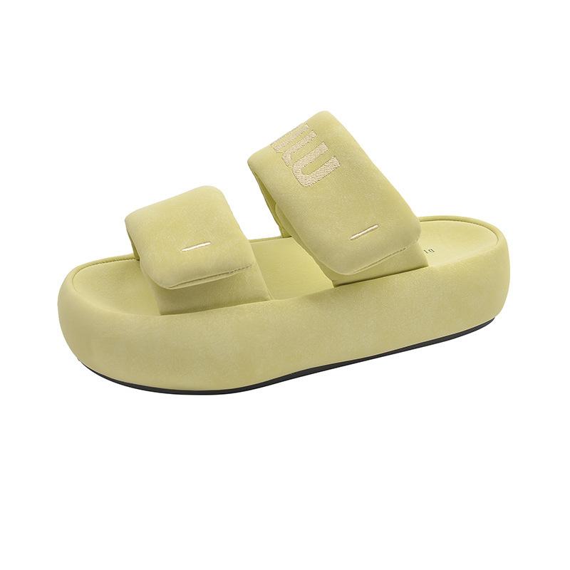 Platform bread cool slippers women's summer wear new fashion Velcro women's beautiful summer beach sandals