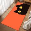 Kawaii Cute Black Cat Door Mat Bath Microfiber Decorative Versatile Flannel Floor Mat Quick Dry Absorbent Non-slip Sole