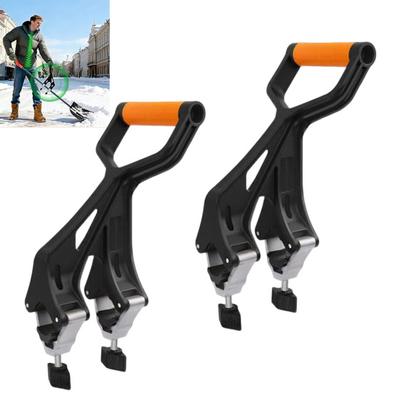 1/2Pcs Extended Grip Ergonomic Shovel Handle Replacement with Dual Anti-Slip Clamps Universal Fit Metal Detector Handle