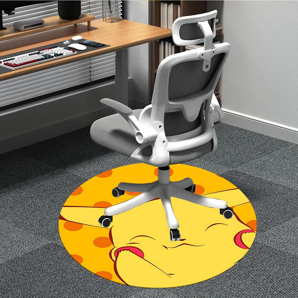 

1pc Pikach Office Round Area Rug, Under Office Chairs Bedroom Living Room Home Decor, Room Decoa1016111 80cm by 80cm
