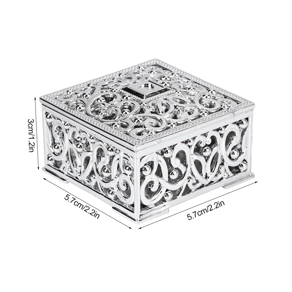 12Pcs European Style Hollow Square Candy Box Container Sugar Box Wedding SuppliesSilver