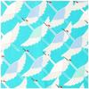 Musubi Furoshiki 50 Hime Adeline Klam Crane Turquoise 50cm Organic Cotton
