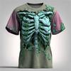 Halloween New t shirt for man Short-sleeved Men's Lava Pattern Short-sleeved Loose Round-neck T-shirt Breathable Lightweight Top
