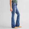 Jeans évasés taille moyenne pour femme Jeans bootcut décorés de broderies Pantalon long en denim stretch décontracté Pour un usage quotidien