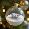 Sportovní míče Vánoční ozdoby 3D Ozdoba sněhová koule se sportovními mikroscénami Průhledná plastová závěsná koule na vánoční stromek Domácí dekorace