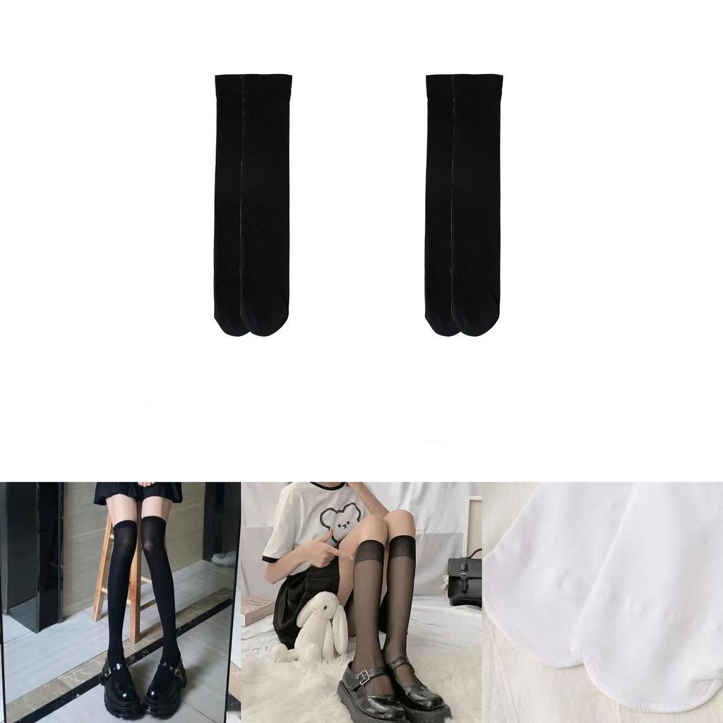 Jk Black Velvet Thigh High Stockings For Students Thin And Breathable Sunscreen And Sweat Absorption